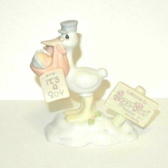 Precious Moments SUGAR TOWN Stork with Baby Sam “I - Picture 6 of 10